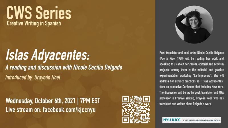 image from CWS Online Series | Islas Adyacentes: A reading and a discussion with Nicole Cecilia Delgado