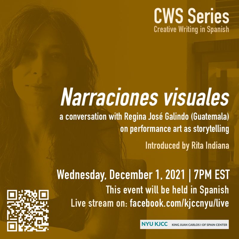 image from CWS Online Series | Narraciones visuales, a conversation with Regina José Galindo (Guatemala) on performance art as storytelling.