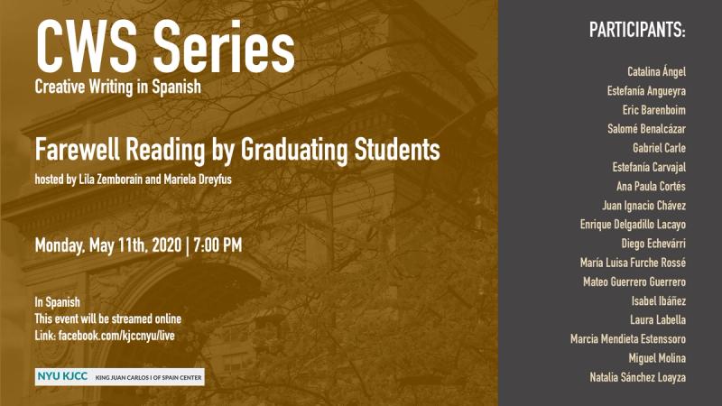 image from Online Event | CWS Series | Farewell Reading by Graduating Students