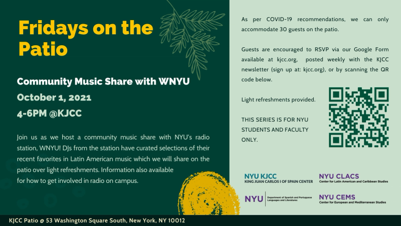 image from Fridays on the Patio - Music Share with WNYU