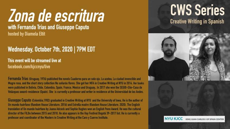 image from Online Event | CWS Series | Zona de escritura with Fernanda Trías and Giuseppe Caputo