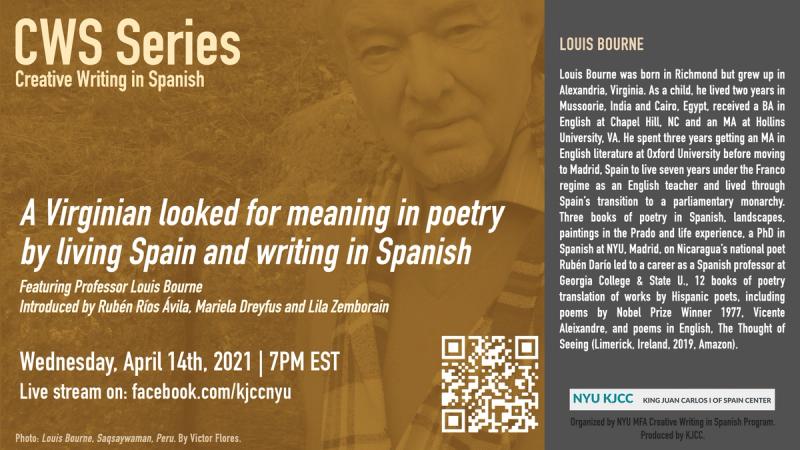 image from Online Event | CWS Series | A Virginian looked for meaning in poetry by living Spain and writing in Spanish
