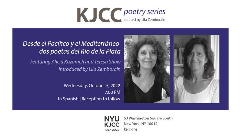 image from KJCC Poetry Series | Desde el Pacífico y el Mediterráneo dos poetas del Río de la Plata: Alicia Kozameh y Teresa Shaw