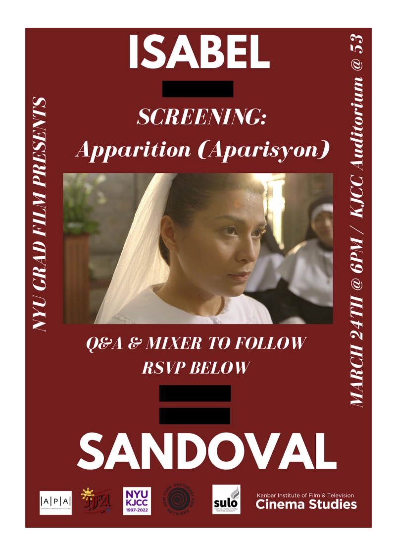 image from Screening and Q&A: Isabel Sandoval, Director of Apparition (Aparisyon)