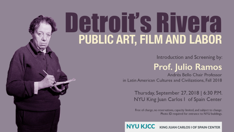 image from VIDEO | Andrés Bello Chair Julio Ramos: Detroit's Rivera: Public Art, Film and Labor