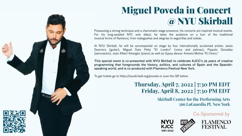 image from Miguel Poveda in Concert @ NYU Skirball Center April 7th & 8th