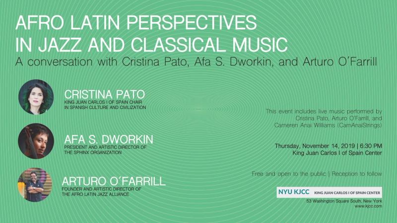 image from VIDEO | King Juan Carlos Chair CRISTINA PATO | A CONVERSATION WITH CRISTINA PATO, AFA S. DWORKIN AND ARTURO O’FARRILL: Afro Latin Perspectives in Jazz and Classical Music
