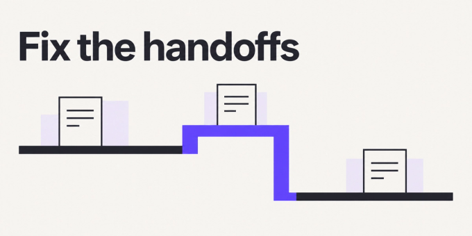 A purple connector bridges a gap between two sections of a localization workflow.