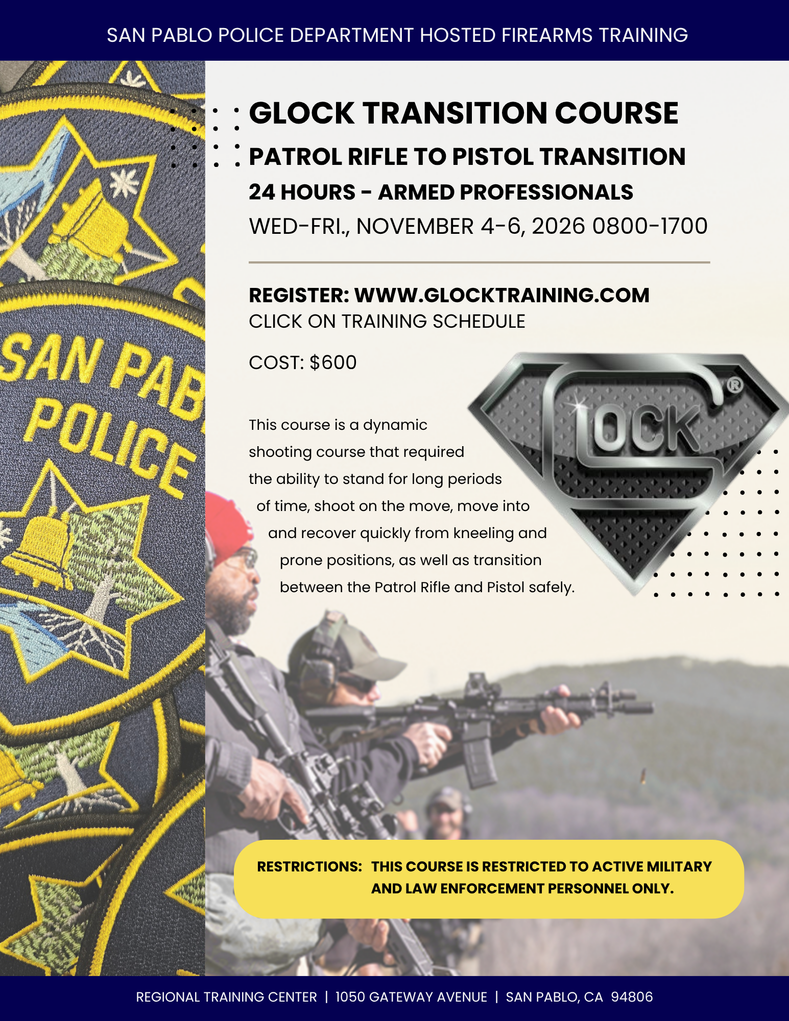 Pistol to Rifle Transition Course