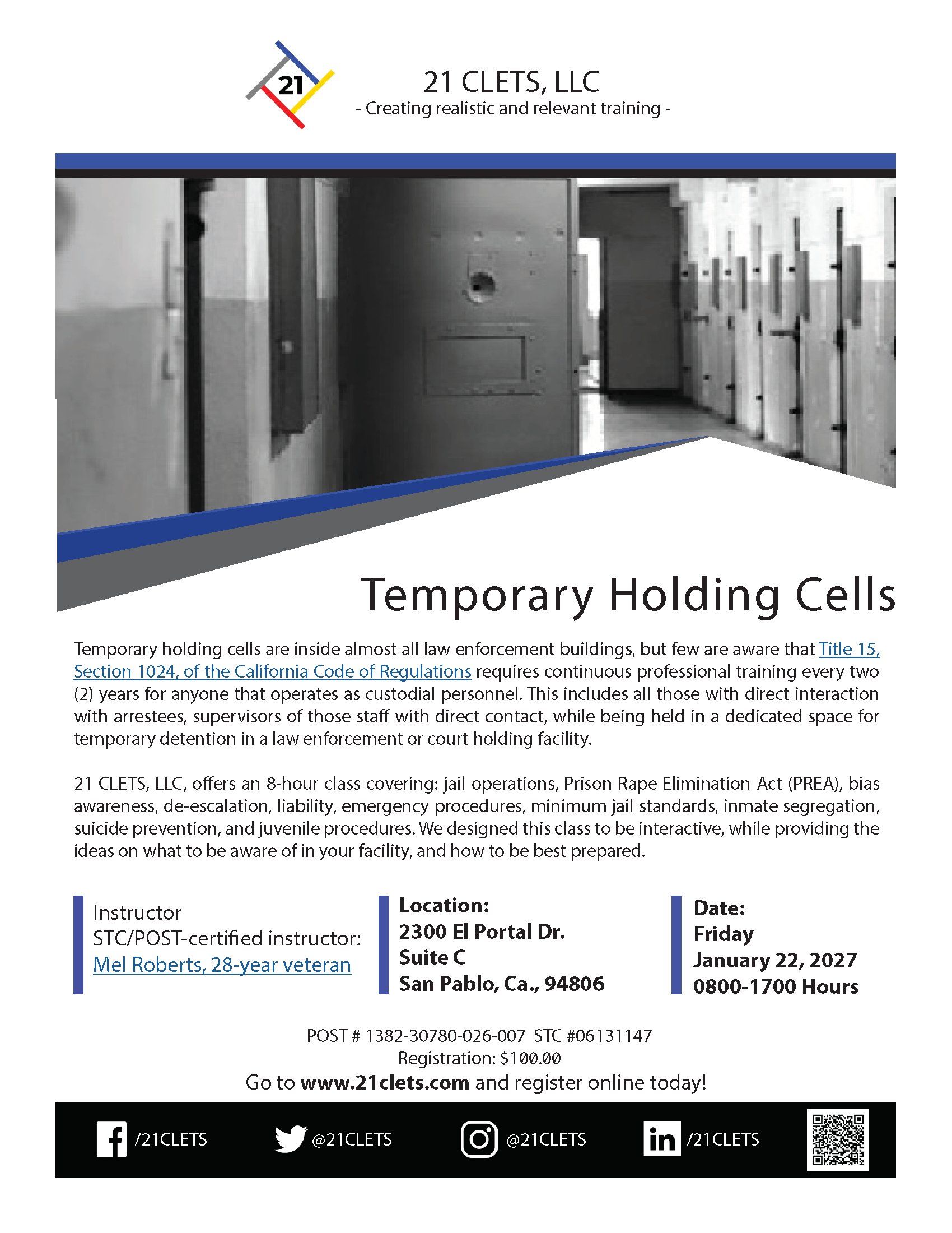 Title 15 / Temporary Holding Cells