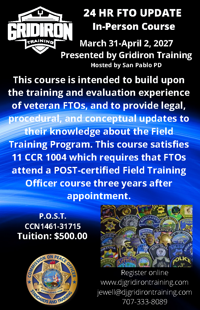 Field Training Officer (FTO) Update