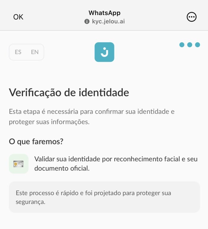 Biometría WebView configurada en portugués