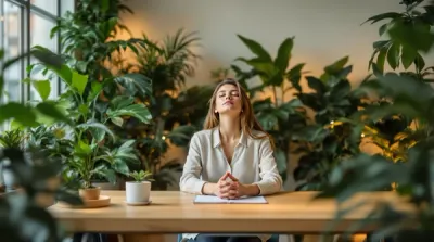 Escritorio con planta y pausa de bienestar. Onboarding y wellness corporativo: Guía Completa para Lima 2026