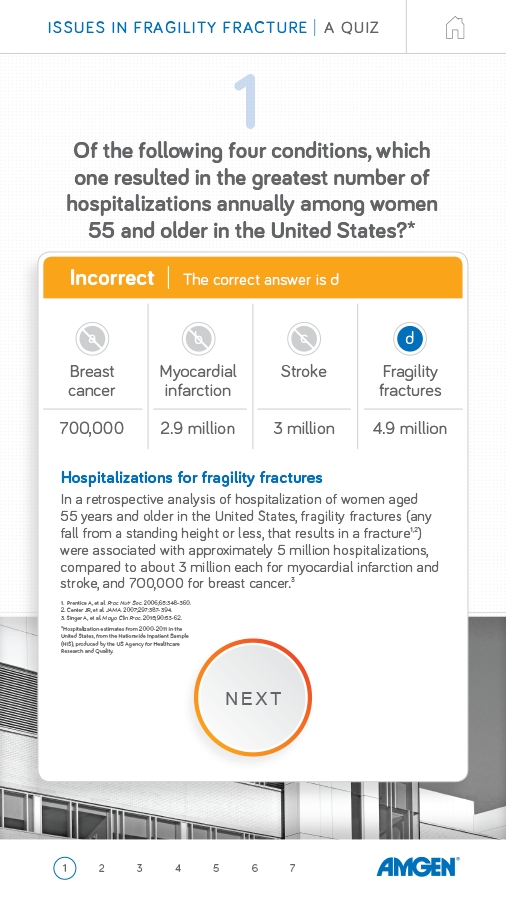 Issues in Fragility Fracture Interactive Quiz Wrong Answer Screen