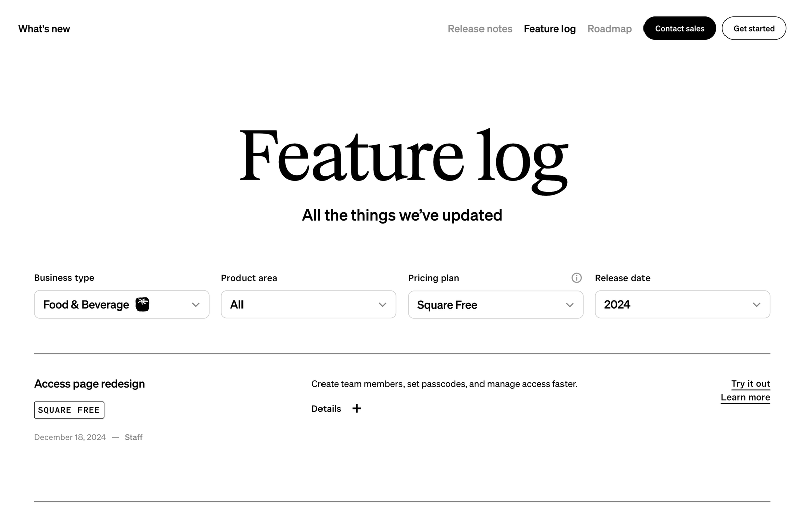 Square Feature Log
