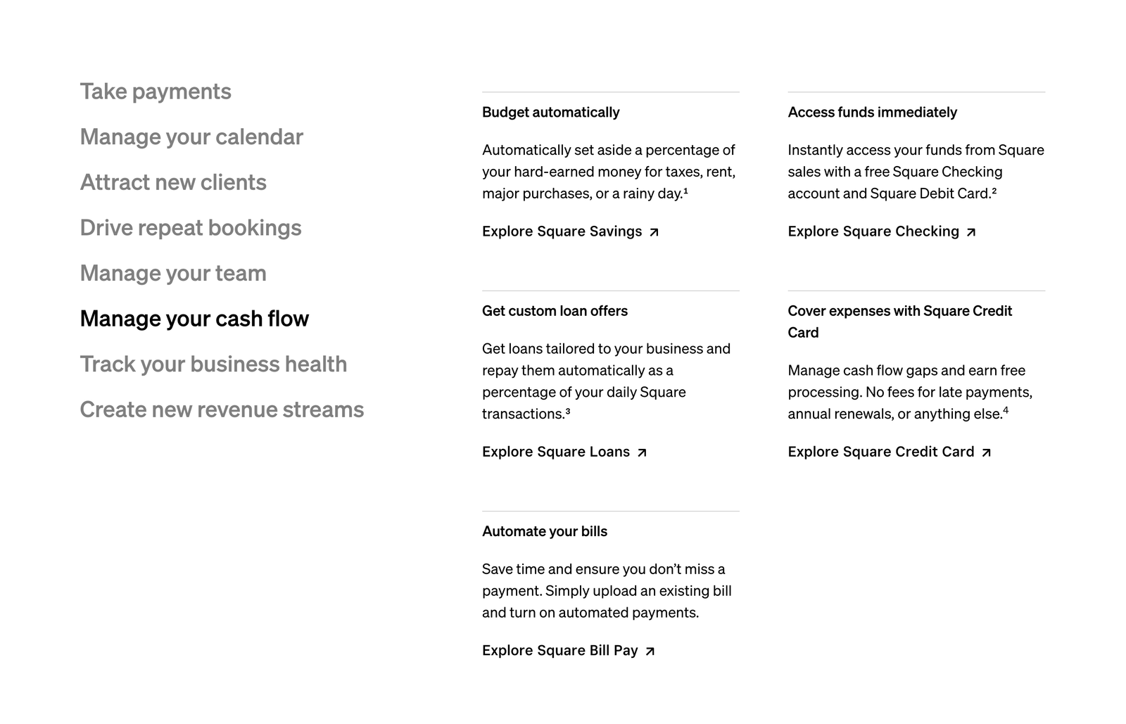 The "text block" variant of the content explorer component, which supported more information dense content