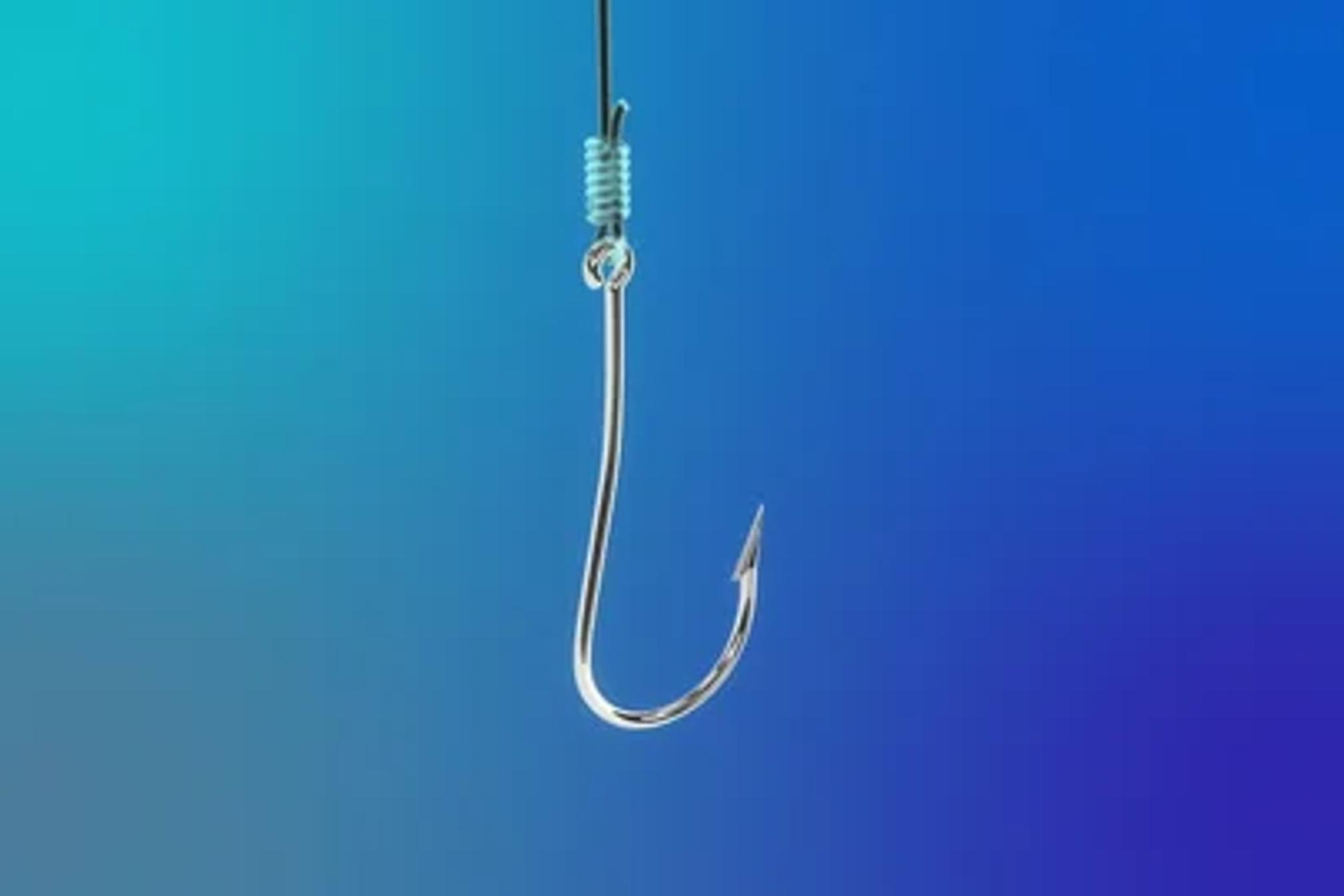 Um anzol preso a uma linha