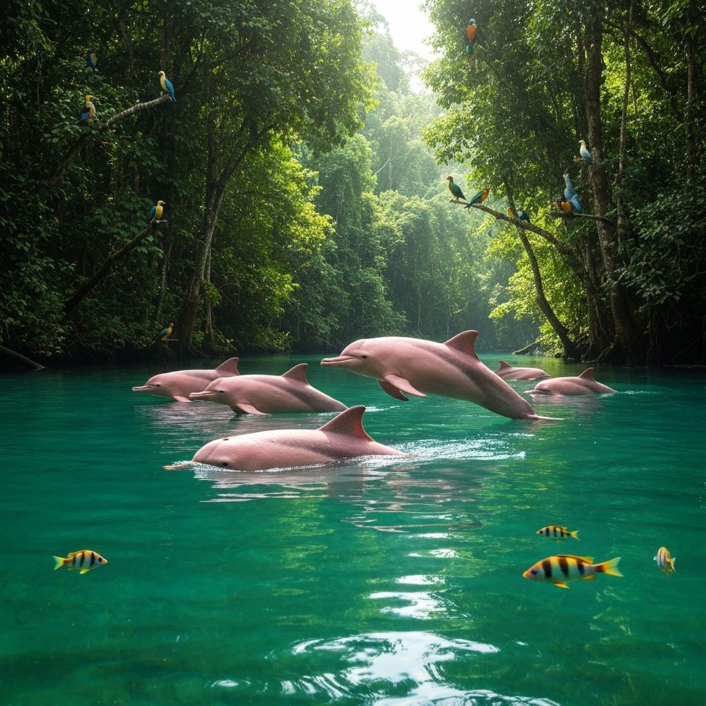 Delfines rosados del Amazonas