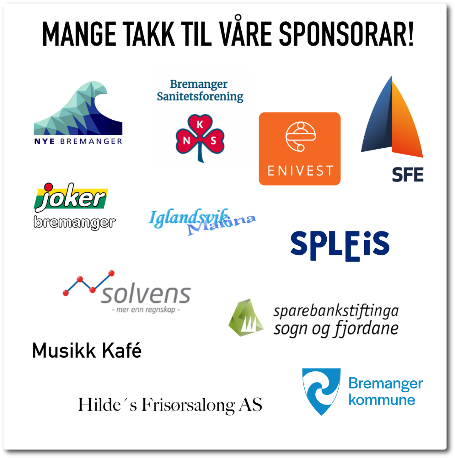 Mange takk til våre sponsorar!