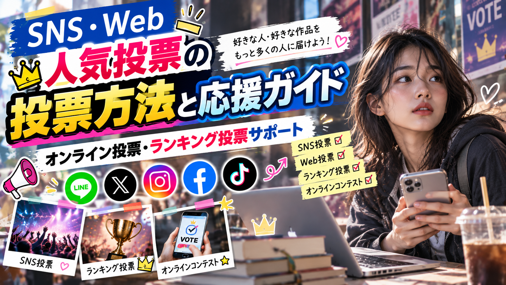 SNS・Web人気投票の投票方法と応援ガイド｜オンライン投票・ランキング投票サポート