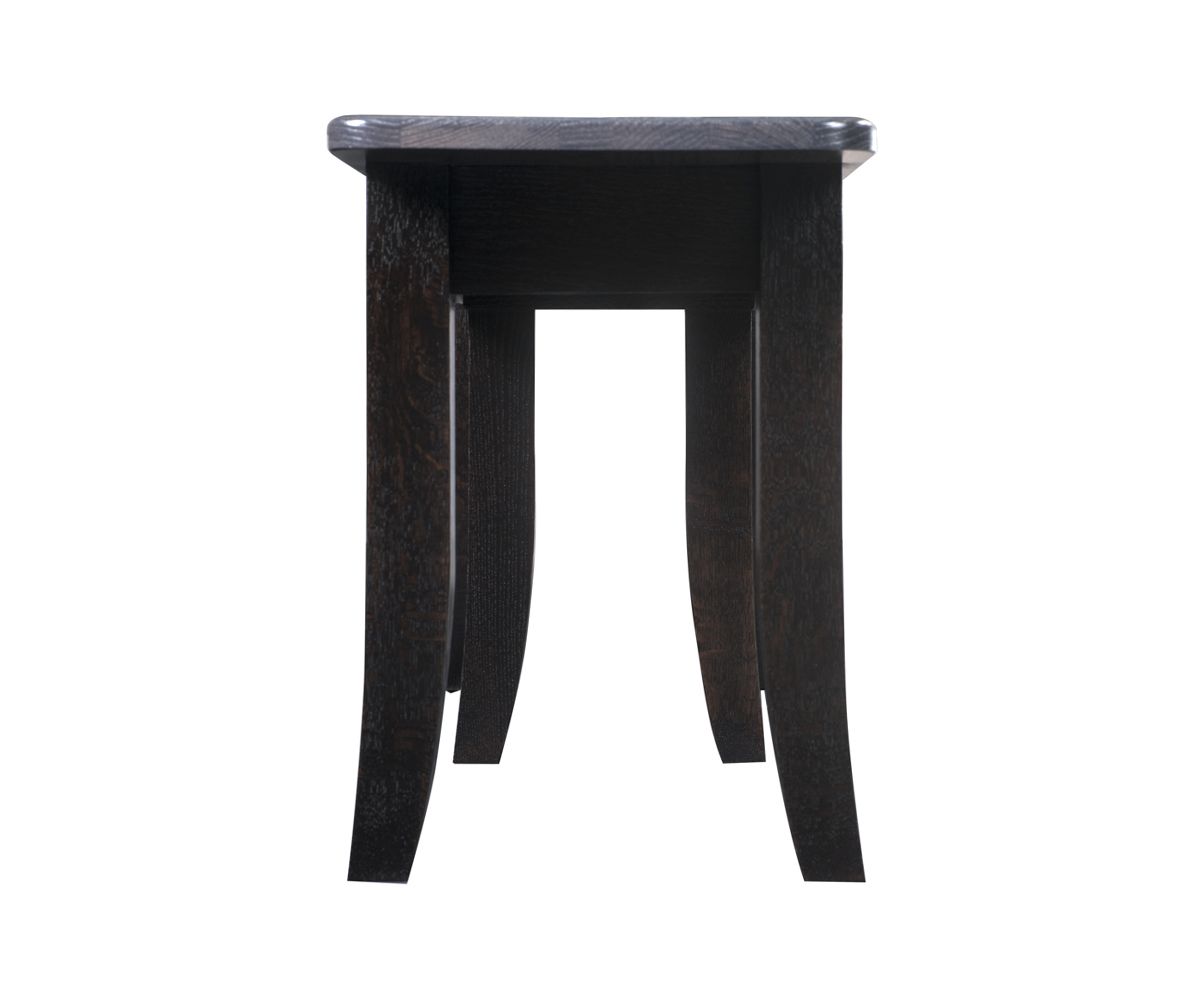 hand-rubbed finish hardwood Shaker Style Solid Hardwood Dining Bench With Curved Legs, Shaker Style Solid Hardwood Dining Bench With Curved Legs in a Shaker vignette setting highlighting Shaker Style Solid Hardwood Dining Bench With Curved Legs (thumbnail 2 of 2).