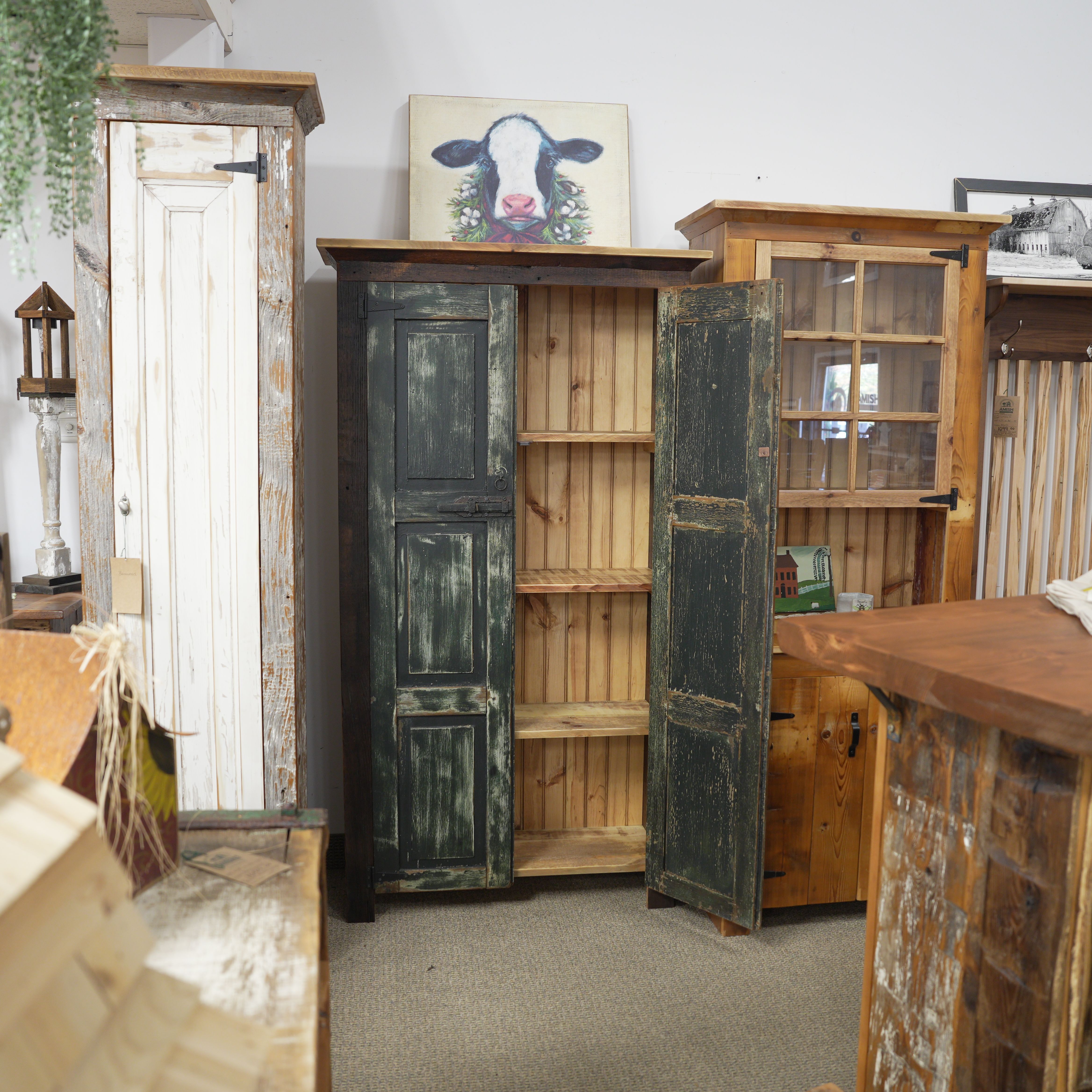 hand-rubbed finish hardwood Coal & Sage Pantry Cabinet, thumbnail 3 in a Kitchen • Dining • Entry • Living setting (thumbnail 3 of 4).