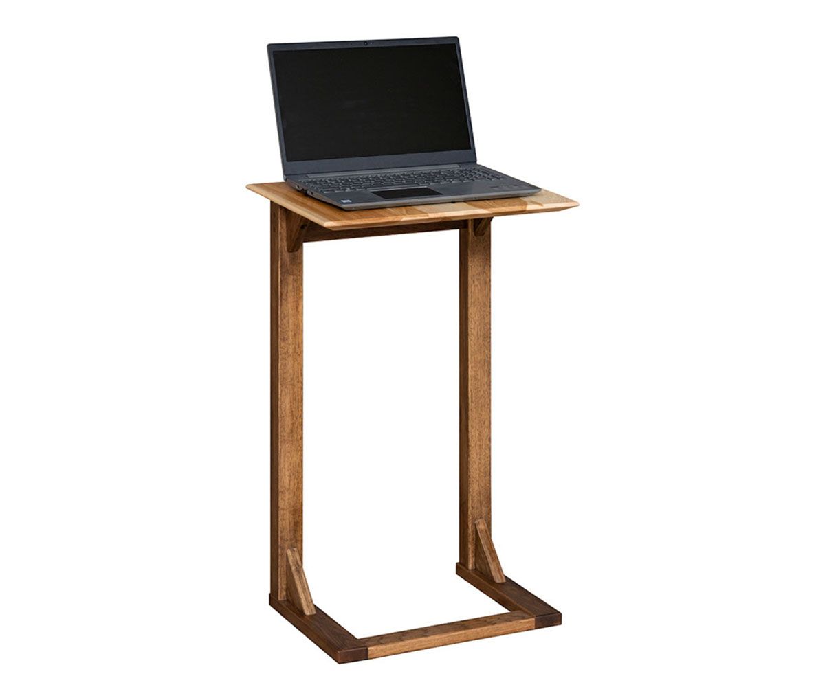 Rustic Standing Laptop Table With Mixed Wood Top