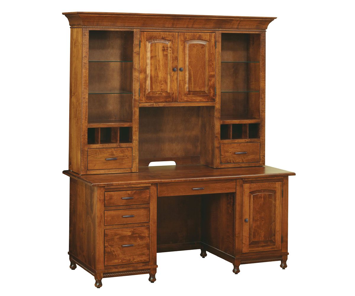 Traditional L-shaped Desk With Hutch