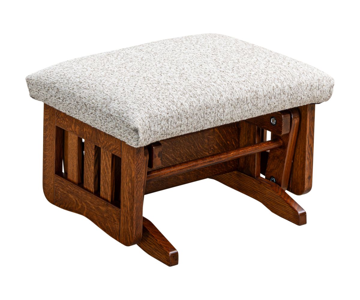 hand-rubbed finish hardwood Swivel Glider Chair With Ottoman, Swivel Glider Chair With Ottoman in a showroom vignette setting highlighting Swivel Glider Chair With Ottoman (thumbnail 6 of 11).