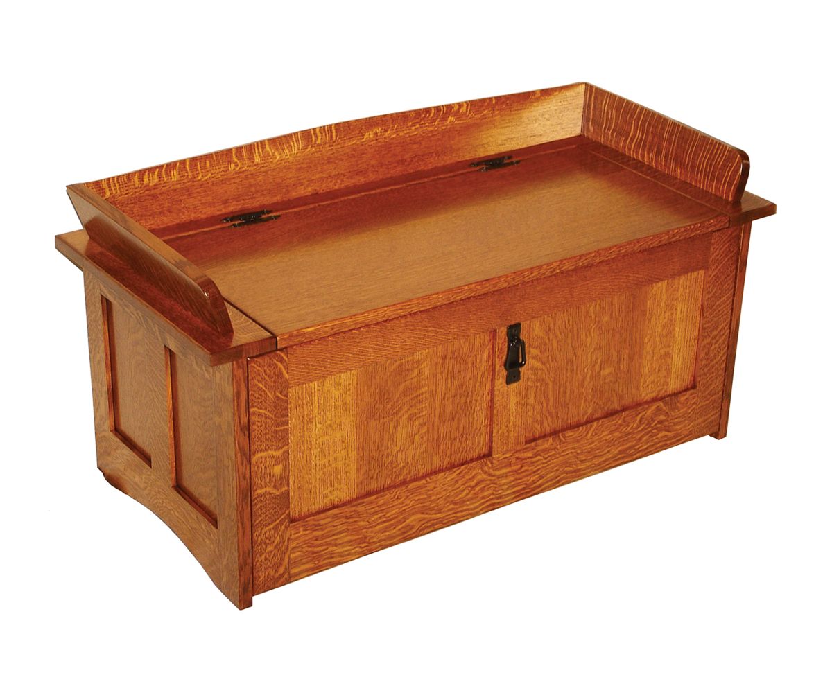 Mission Panel-front Storage Bench With Lift-top And Side Arms