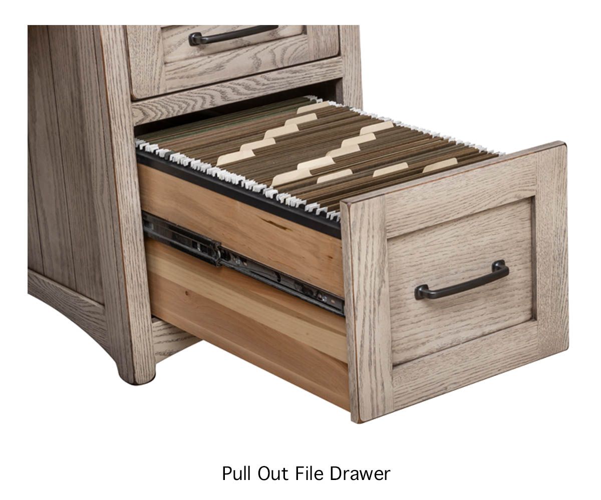 hand-rubbed finish hardwood Farmstead Two-drawer File Cabinet With Contrasting Top, Farmstead Two-drawer File Cabinet With Contrasting Top in a Farmstead vignette setting highlighting Farmstead Two-drawer File Cabinet With Contrasting Top (thumbnail 3 of 3).
