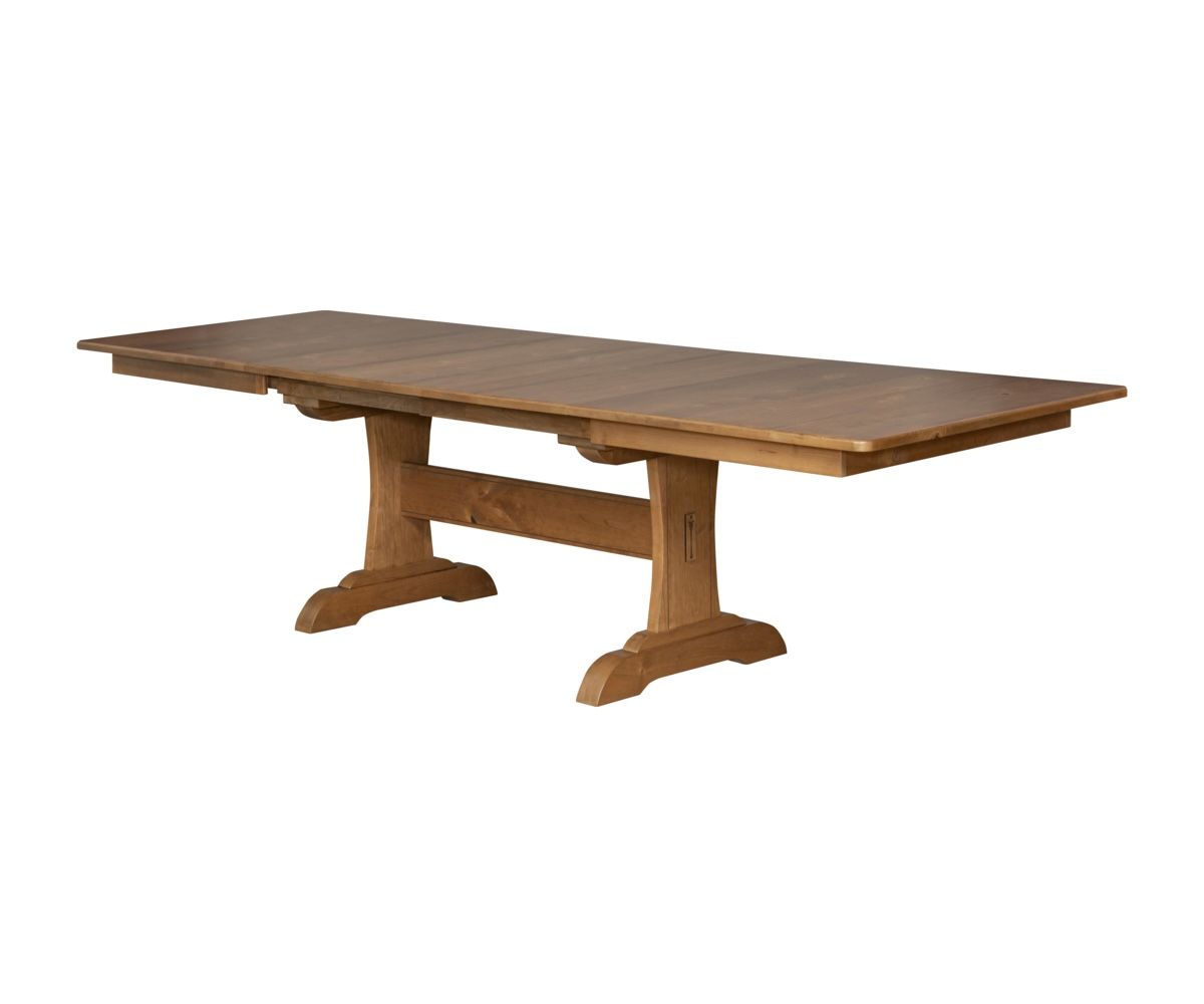 Signature Solid Wood Trestle Dining Table With Leaves