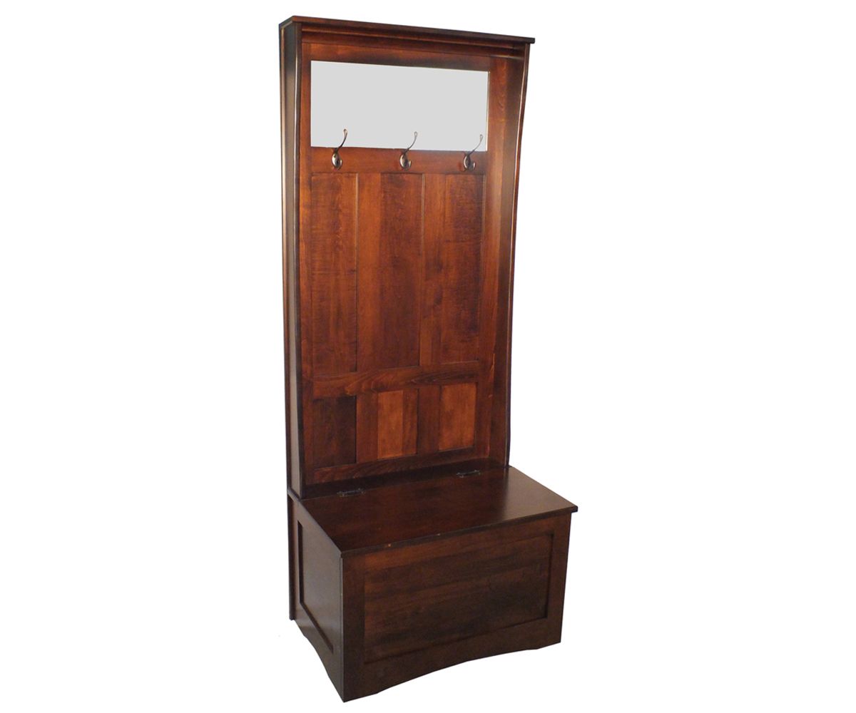 Panel Back Entryway Hall Tree With Storage Bench And Hooks