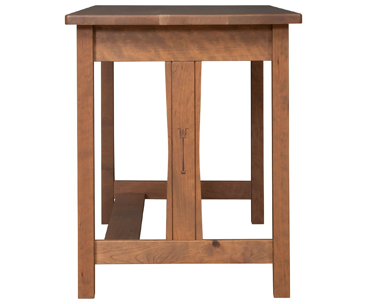 hand-rubbed finish hardwood Signature Library Desk With Keyboard Tray And Chair, Signature Library Desk With Keyboard Tray And Chair in a Signature vignette setting highlighting Signature Library Desk With Keyboard Tray And Chair (thumbnail 4 of 4).