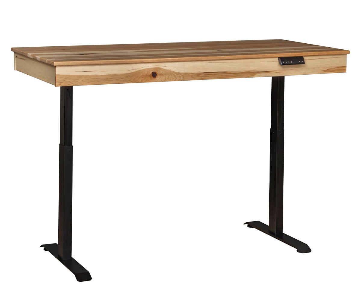 hand-rubbed finish hardwood Revive 60-inch Adjustable Height Lift Desk With Storage, Revive 60-inch Adjustable Height Lift Desk With Storage in a Revive vignette setting highlighting Revive 60-inch Adjustable Height Lift Desk With Storage (thumbnail 3 of 11).