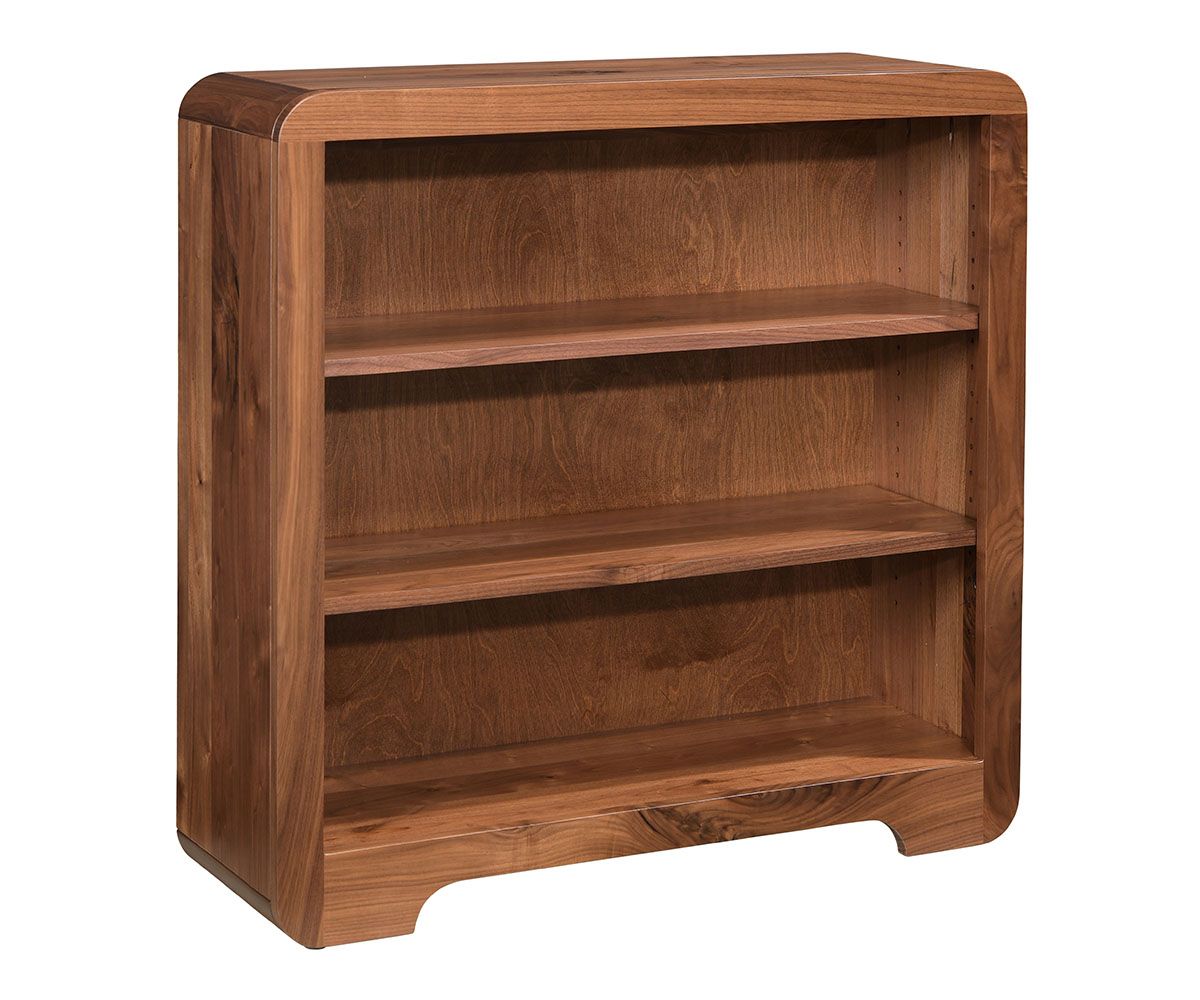 Rounded Edge Solid Wood Bookcase With Adjustable Shelves