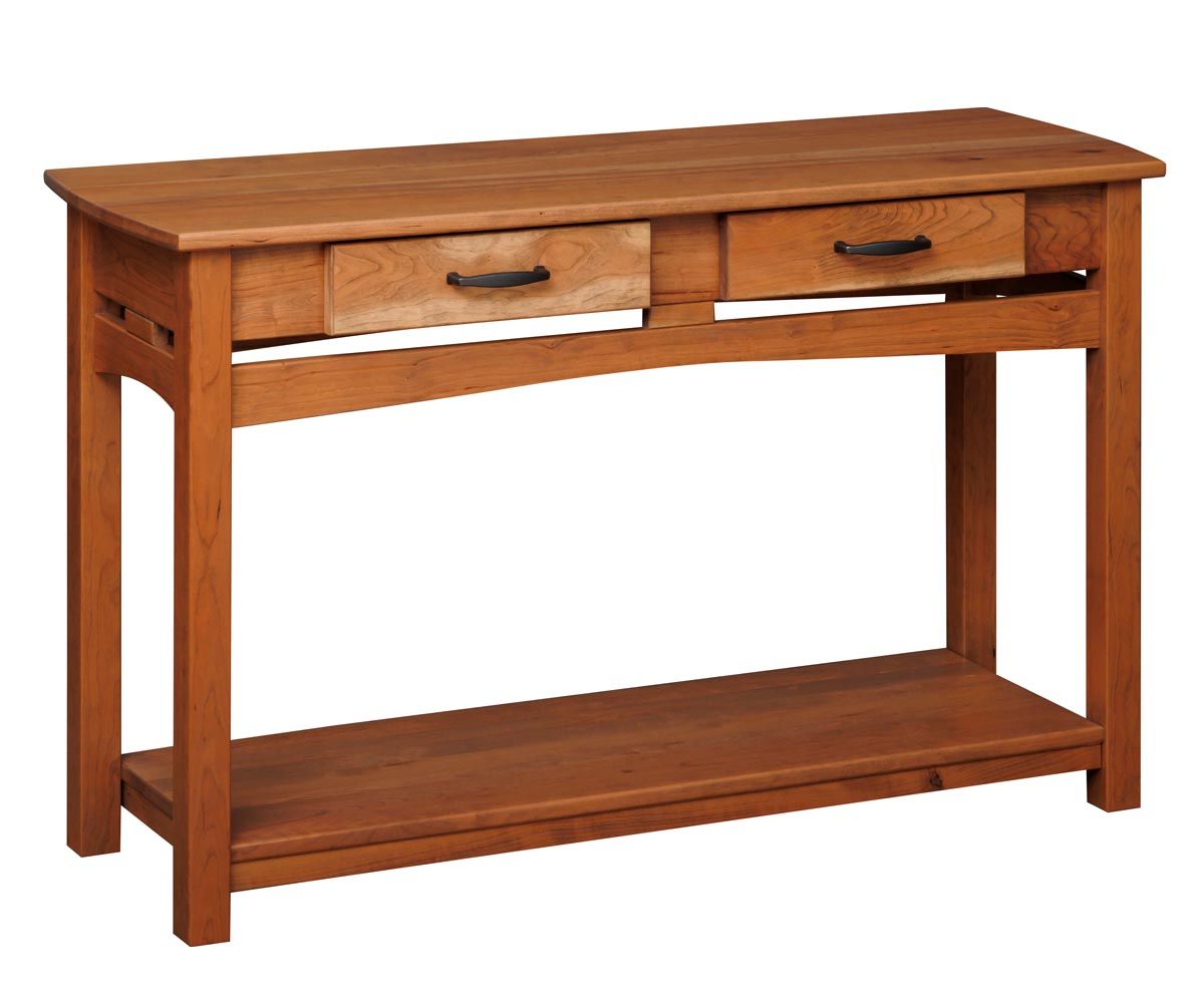 Mission Style Sofa Table With Two Drawers