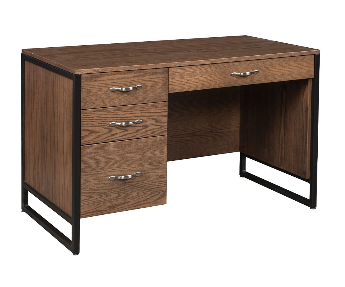 Modern Industrial Style Office Desk With Drawers