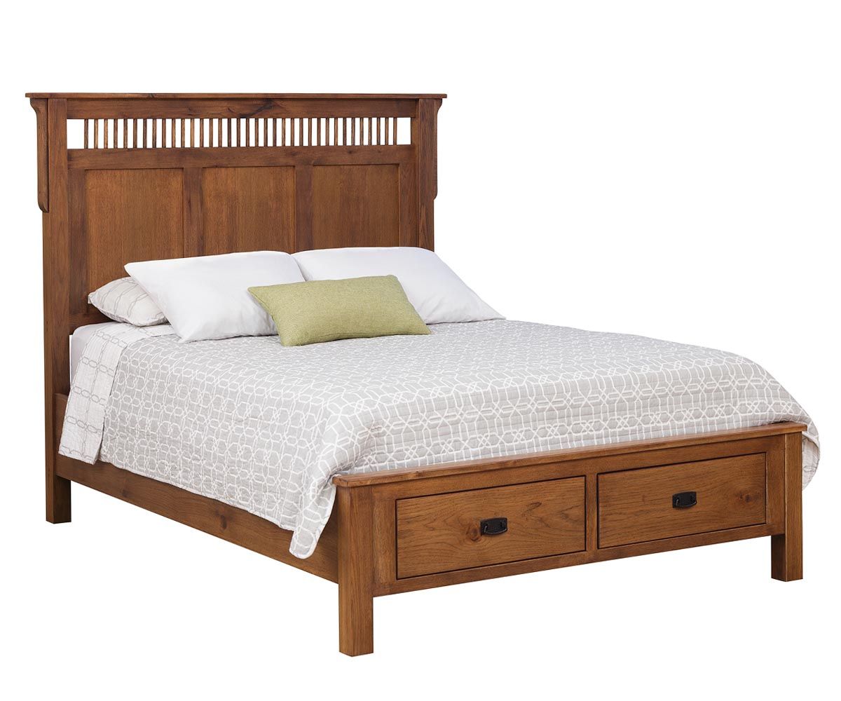 Mission Style Queen Bed With Storage Drawers