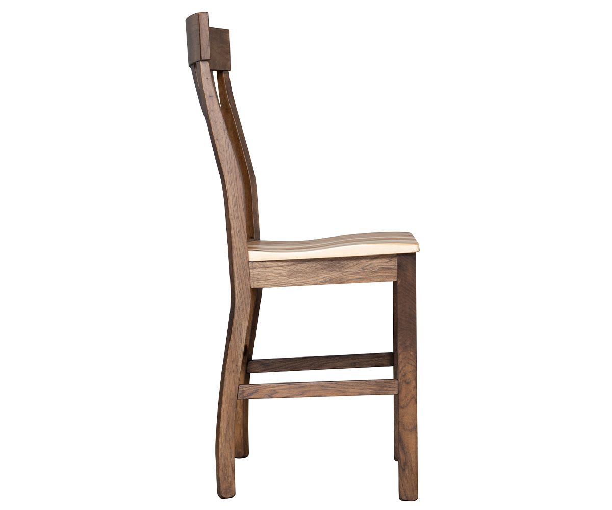 hand-rubbed finish hardwood Weldon Side Chair With Contoured Seat, Weldon Side Chair With Contoured Seat in a showroom vignette setting highlighting Weldon Side Chair With Contoured Seat (thumbnail 4 of 5).