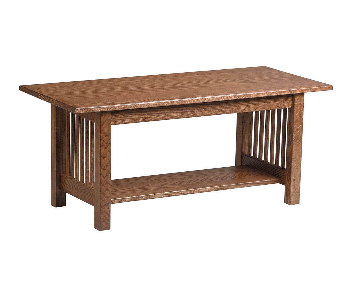 Mission Style Rectangular Coffee Table With Slatted Sides