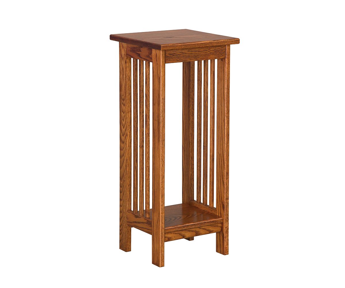 Mission Style Hardwood Plant Stand With Slatted Sides