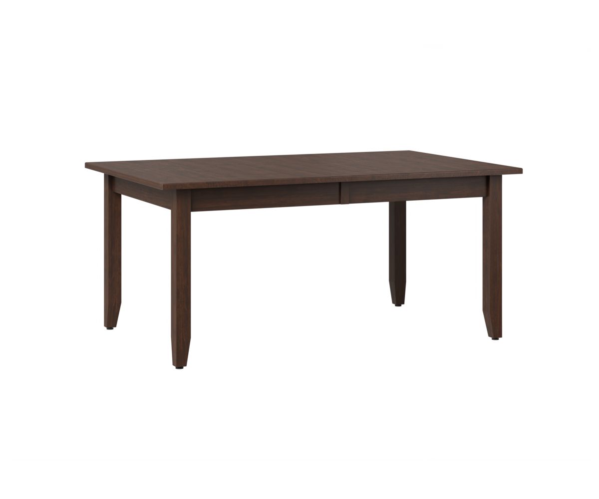 hand-rubbed finish hardwood Contemporary Straight Leg Dining Table In Brown Maple, Contemporary Straight Leg Dining Table In Brown Maple in a showroom vignette setting highlighting Contemporary Straight Leg Dining Table In Brown Maple (thumbnail 2 of 9).