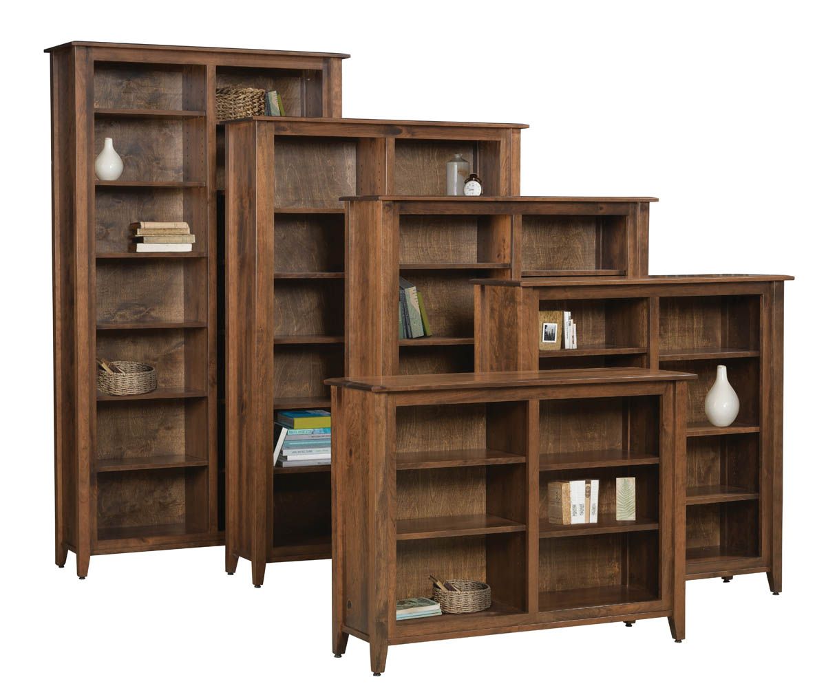 Ventura Open Bookcase With Adjustable Shelves And Tapered Legs
