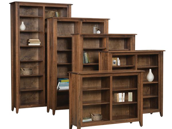 Ventura Open Bookcase With Adjustable Shelves And Tapered Legs
