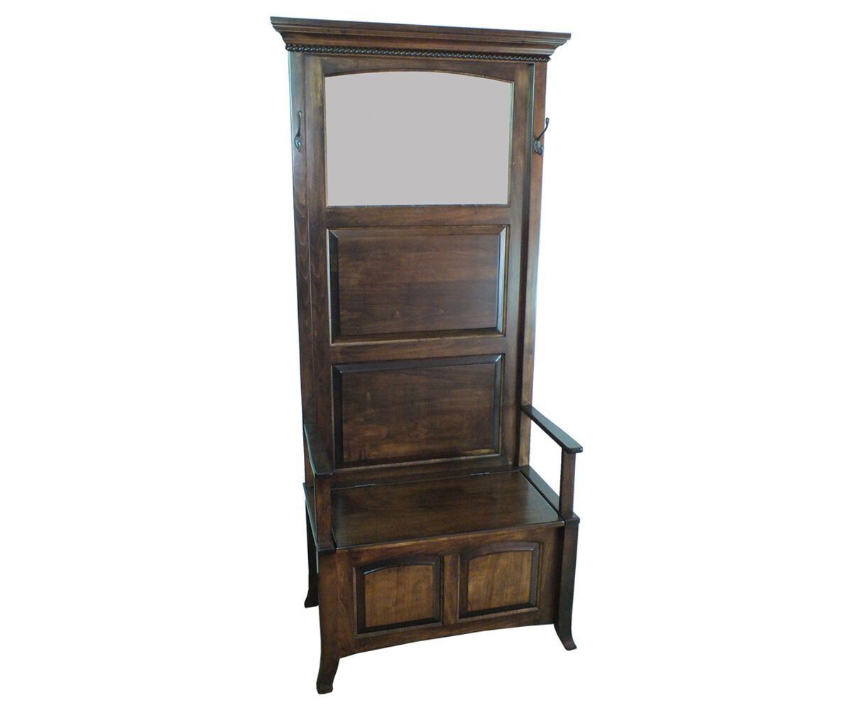 Panel Back Entryway Hall Tree Bench With Storage And Hooks