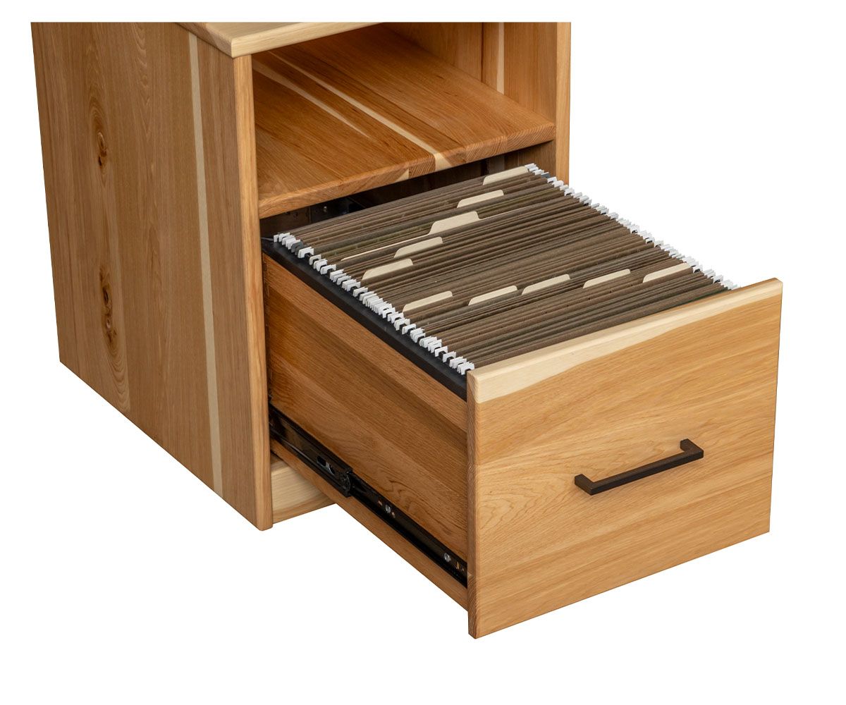 hand-rubbed finish hardwood Revive One-drawer Portable File Cabinet With Open Shelf, Revive One-drawer Portable File Cabinet With Open Shelf in a Revive vignette setting highlighting Revive One-drawer Portable File Cabinet With Open Shelf (thumbnail 3 of 3).