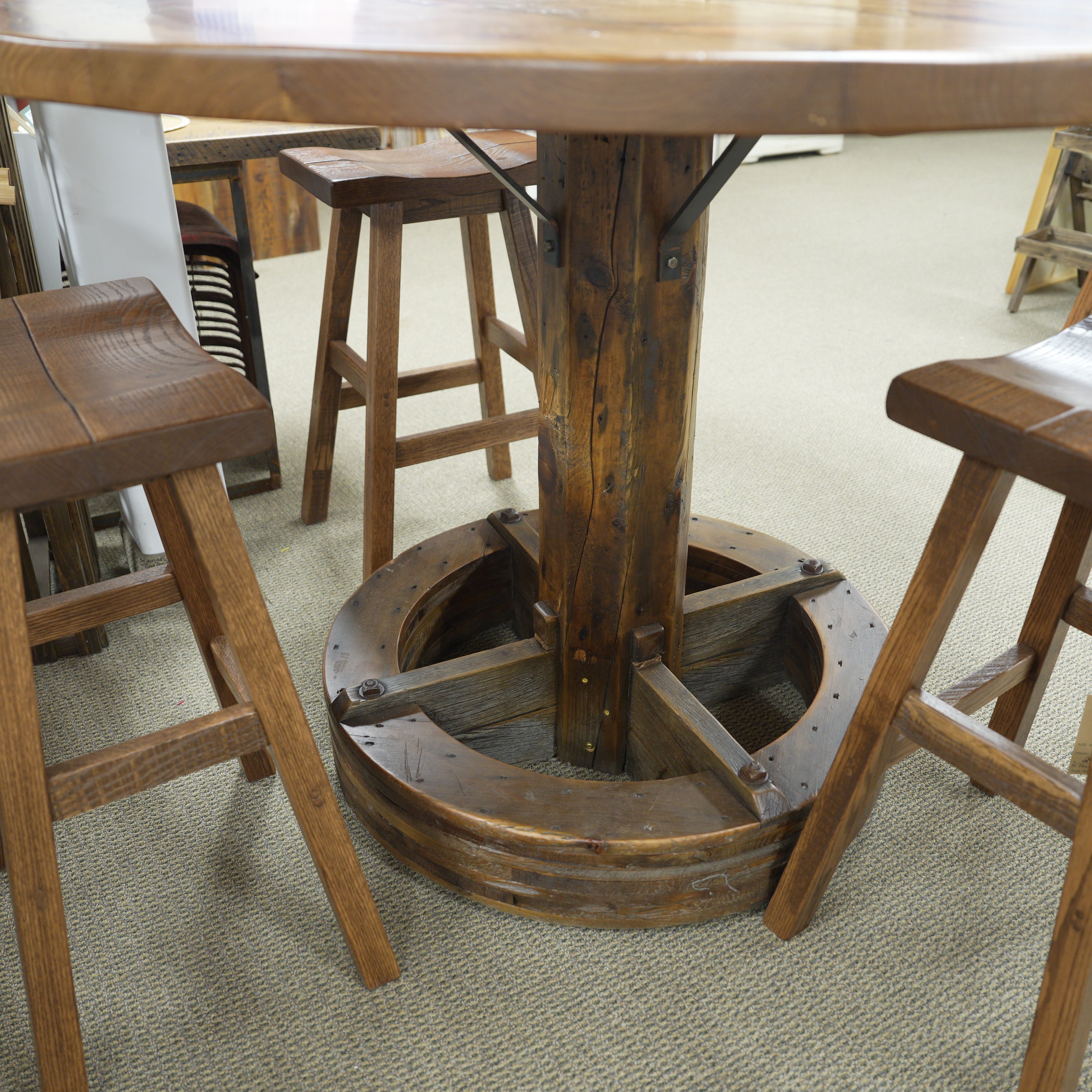hand-rubbed finish hardwood Wheelhouse Round Pub Table, thumbnail 3 in a Dining / Bar / Game setting (thumbnail 3 of 4).