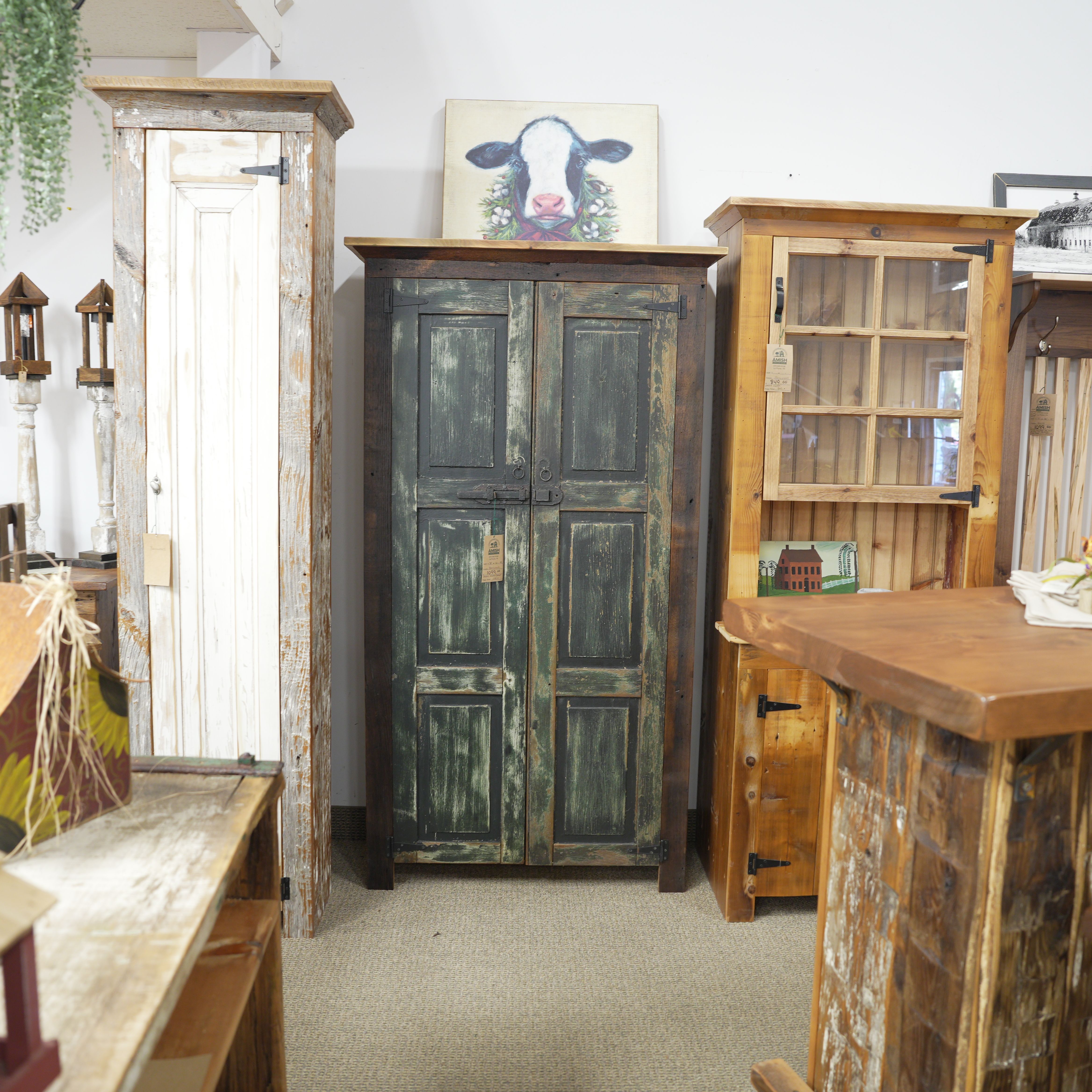 hand-rubbed finish hardwood Coal & Sage Pantry Cabinet, thumbnail 2 in a Kitchen • Dining • Entry • Living setting (thumbnail 2 of 4).