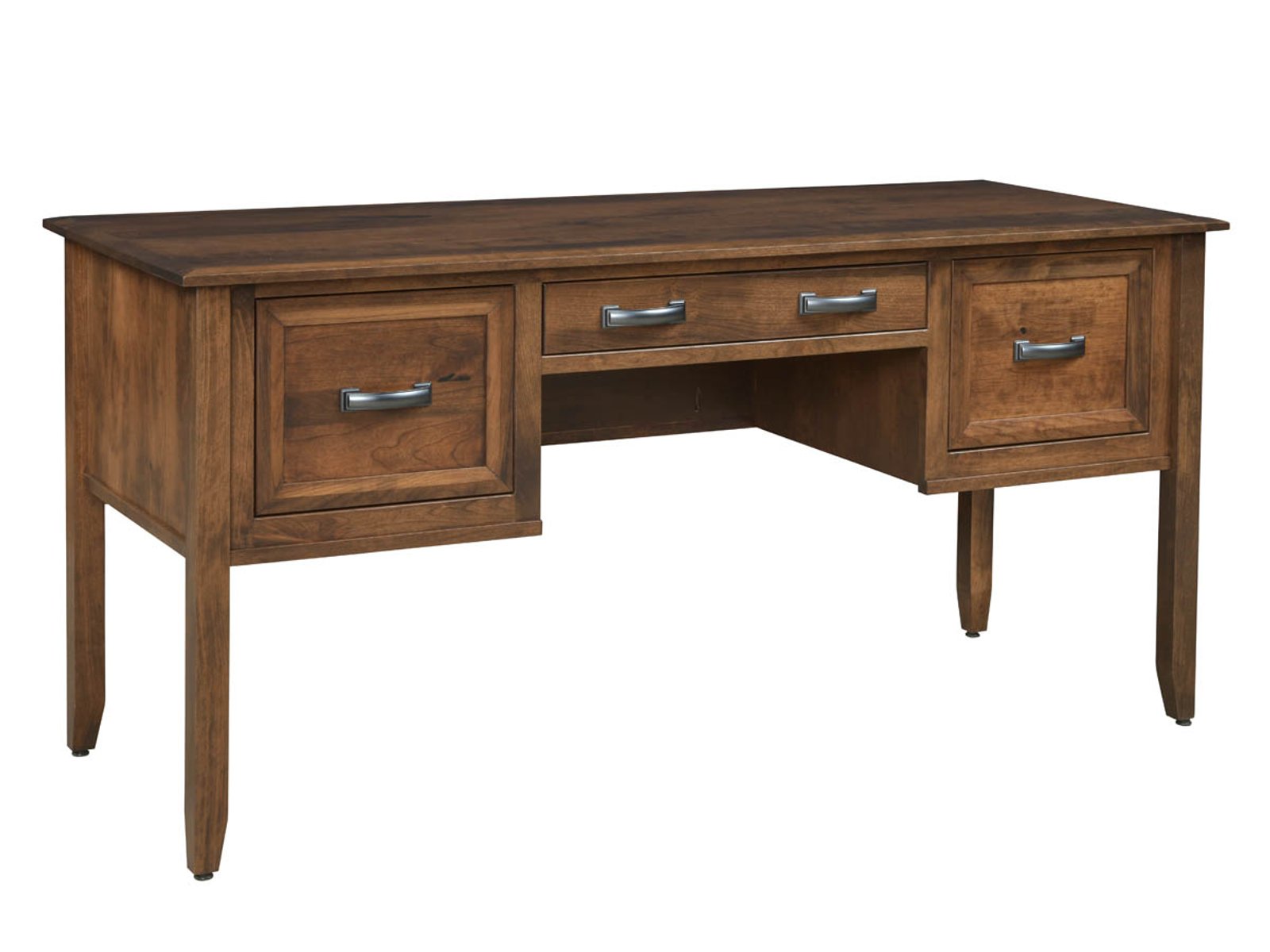 hand-rubbed finish hardwood Ventura Tapered Leg Writing Desk With File Drawers, Ventura Tapered Leg Writing Desk With File Drawers in a Ventura vignette setting highlighting Ventura Tapered Leg Writing Desk With File Drawers (frame 1 of 1).